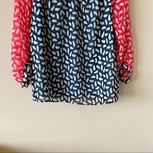 BODEN-SYLVIE Two Tone Pink/Navy Blouse - Picture 6 of 12